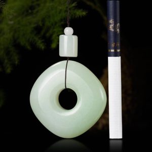 新疆和田翠青料挂件 平安扣 55.3克商品图片