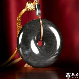 新疆和田墨玉籽玉挂件 平安扣 72克商品图片